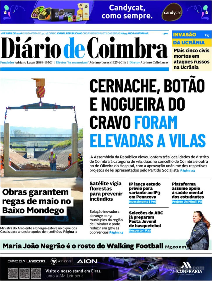 Capa Di�rio de Coimbra - 2026-04-02