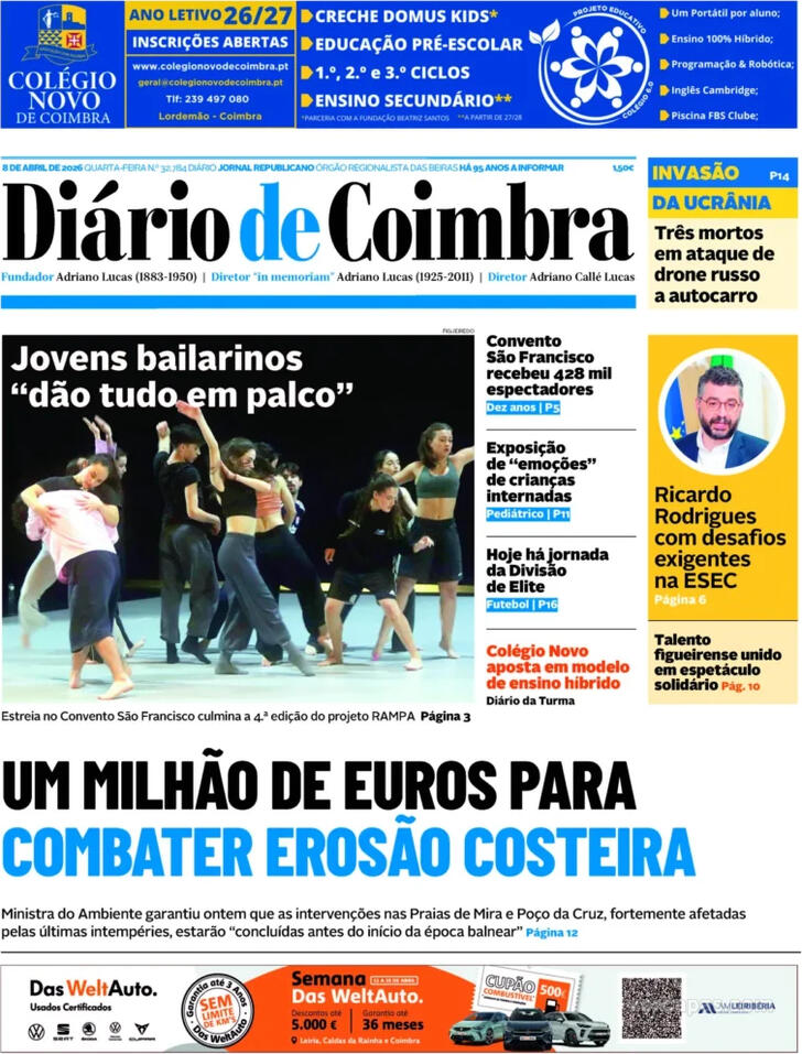 Capa Di�rio de Coimbra - 2026-04-08