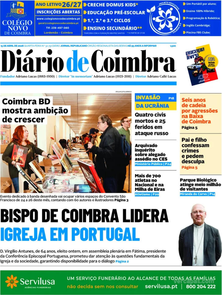 Capa Di�rio de Coimbra - 2026-04-15