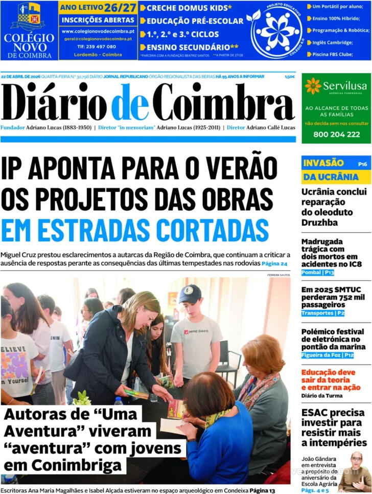 Capa Di�rio de Coimbra - 2026-04-22