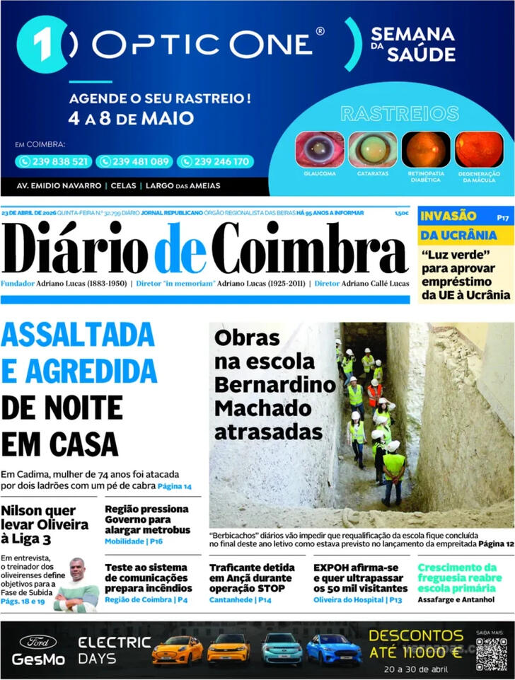 Capa Di�rio de Coimbra - 2026-04-23