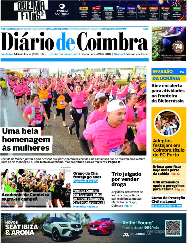 Capa Di�rio de Coimbra - 2026-05-03