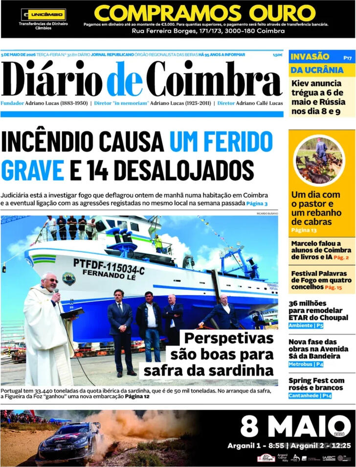 Capa Di�rio de Coimbra - 2026-05-05