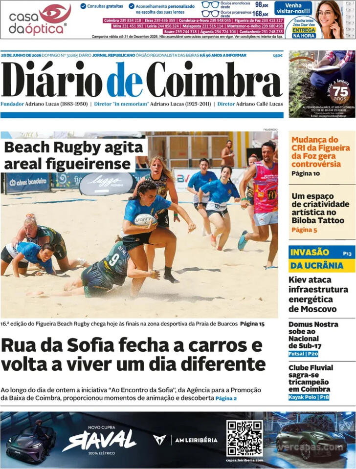 Capa Di�rio de Coimbra - 2026-06-28