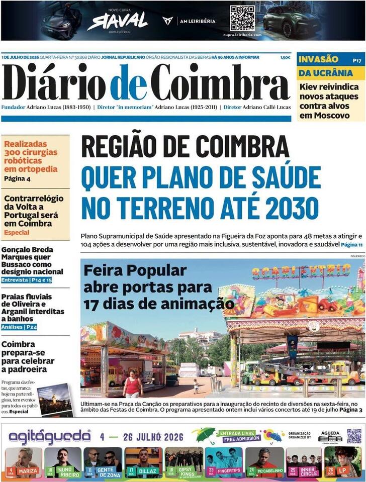 Capa Di�rio de Coimbra - 2026-07-01