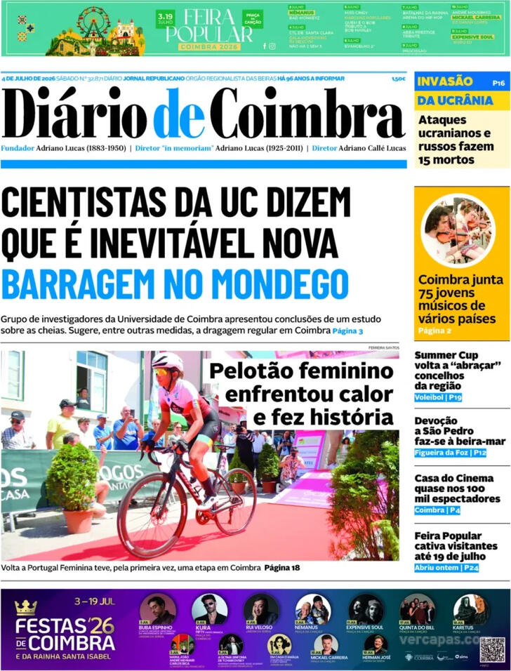 Capa Di�rio de Coimbra - 2026-07-04