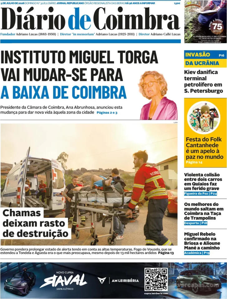 Capa Di�rio de Coimbra - 2026-07-05