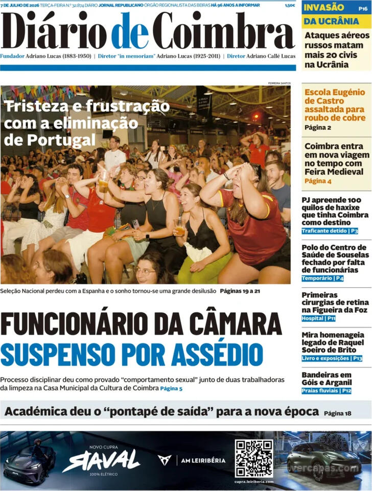 Capa Di�rio de Coimbra - 2026-07-07