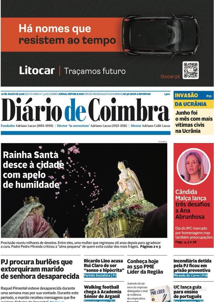 Capa Di�rio de Coimbra - 2026-07-10