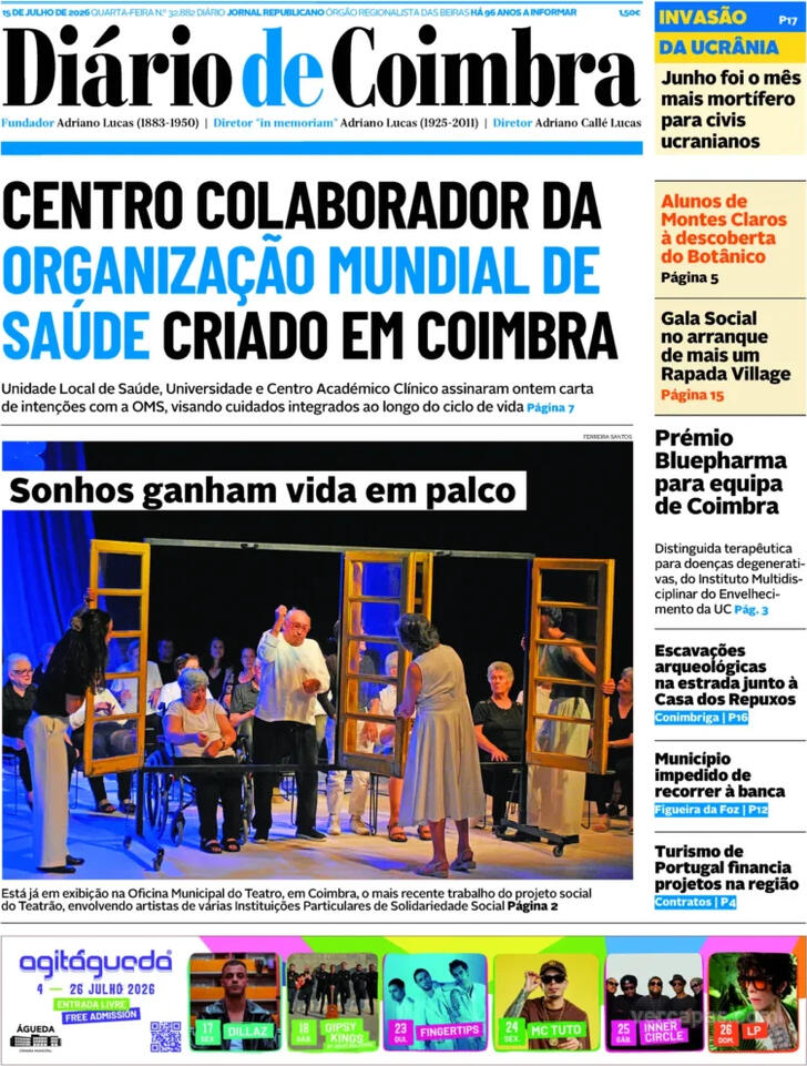 Capa Di�rio de Coimbra - 2026-07-15