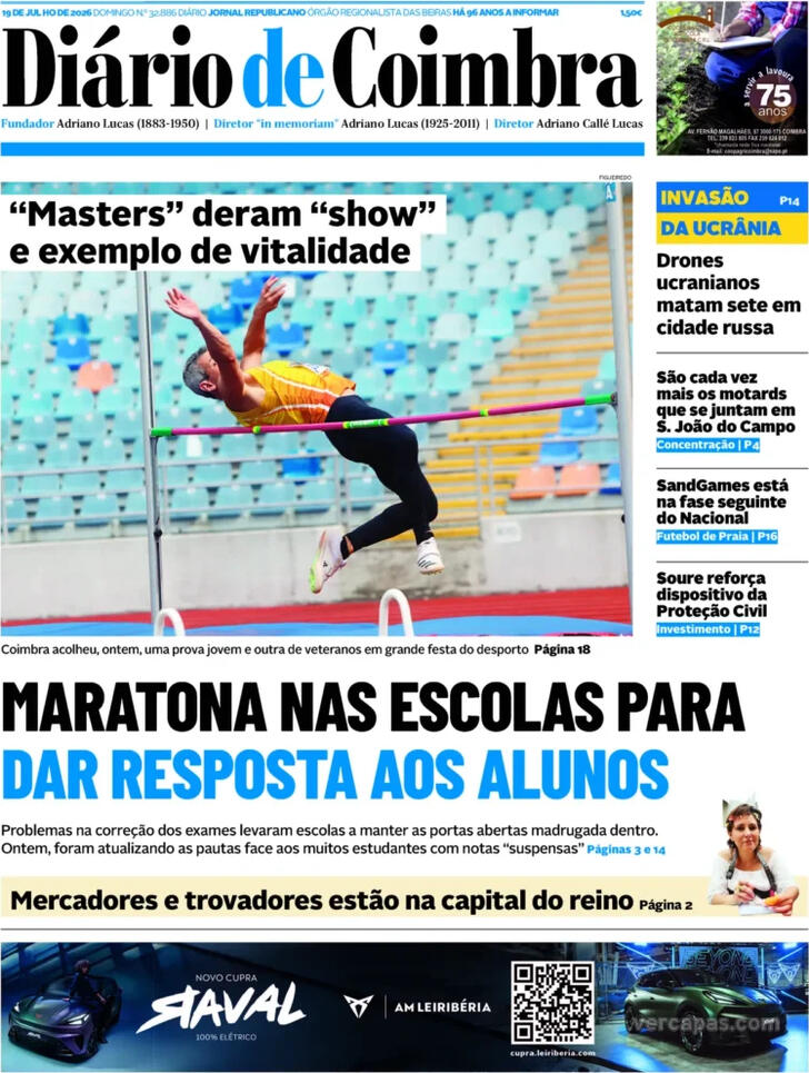 Capa Di�rio de Coimbra - 2026-07-19