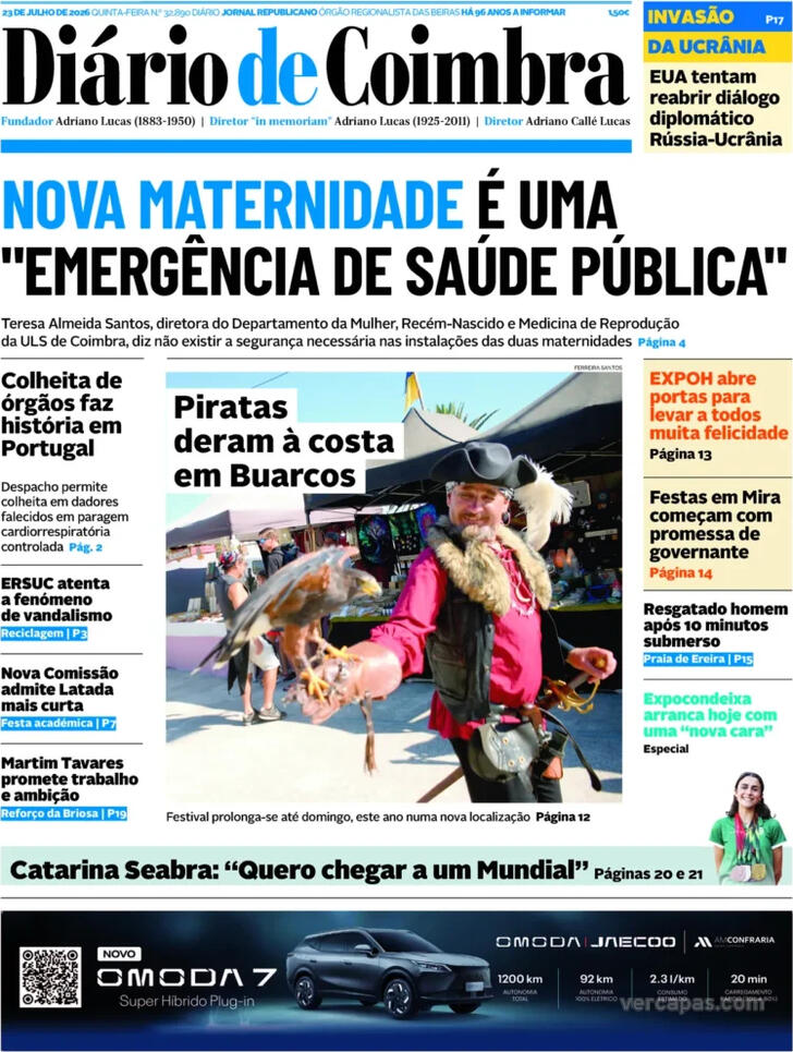 Capa Di�rio de Coimbra - 2026-07-23
