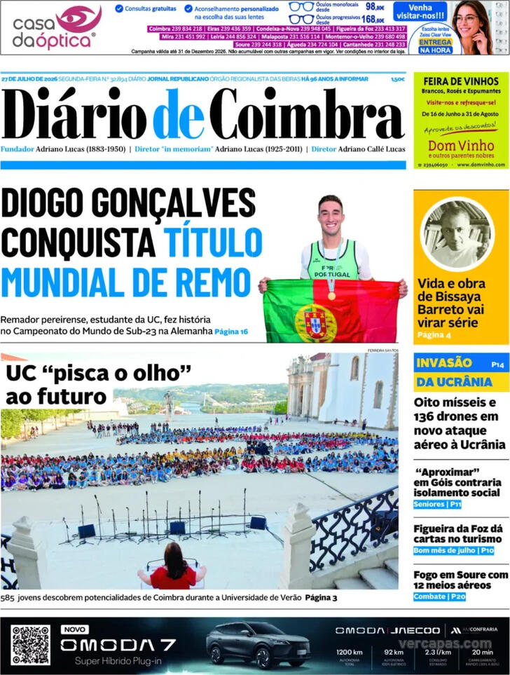 Capa Di�rio de Coimbra - 2026-07-27