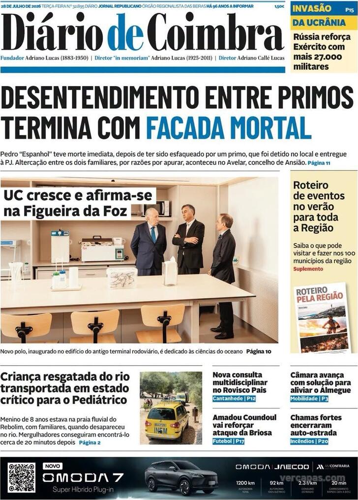 Capa Di�rio de Coimbra - 2026-07-28