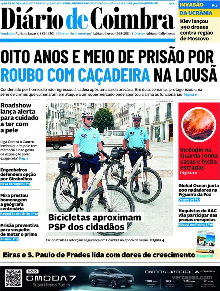 Capa Di�rio de Coimbra - 2026-07-29