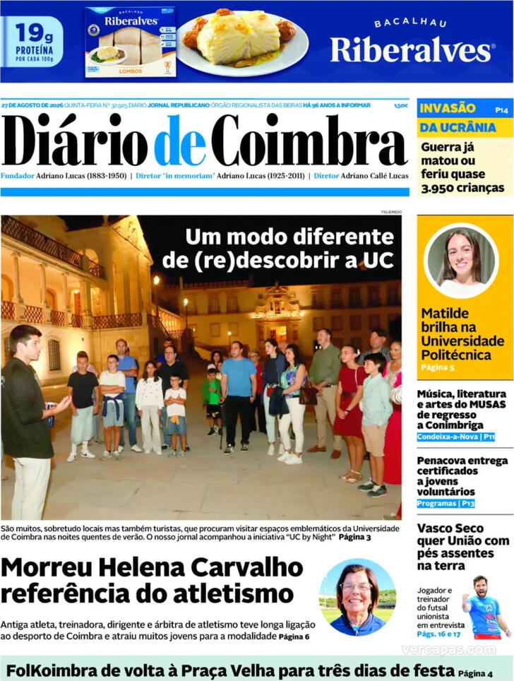 Capa Di�rio de Coimbra - 2026-08-27