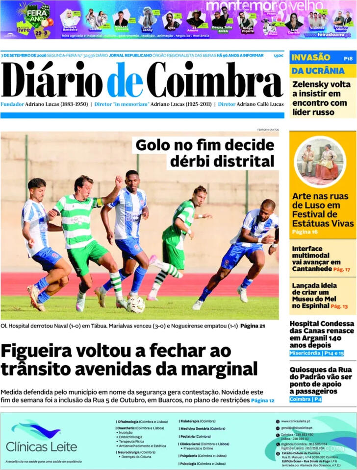 Capa Di�rio de Coimbra - 2026-09-07