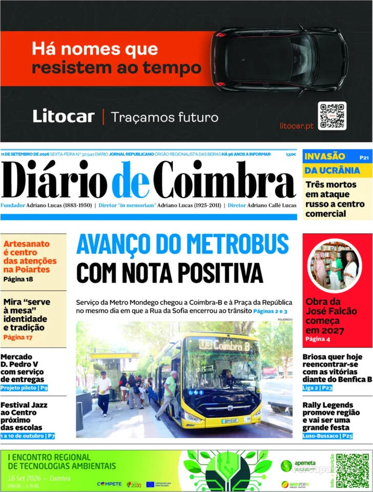 Capa Di�rio de Coimbra - 2026-09-11