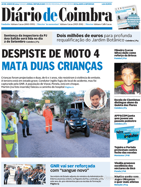Capa Dirio de Coimbra - 2014-06-28