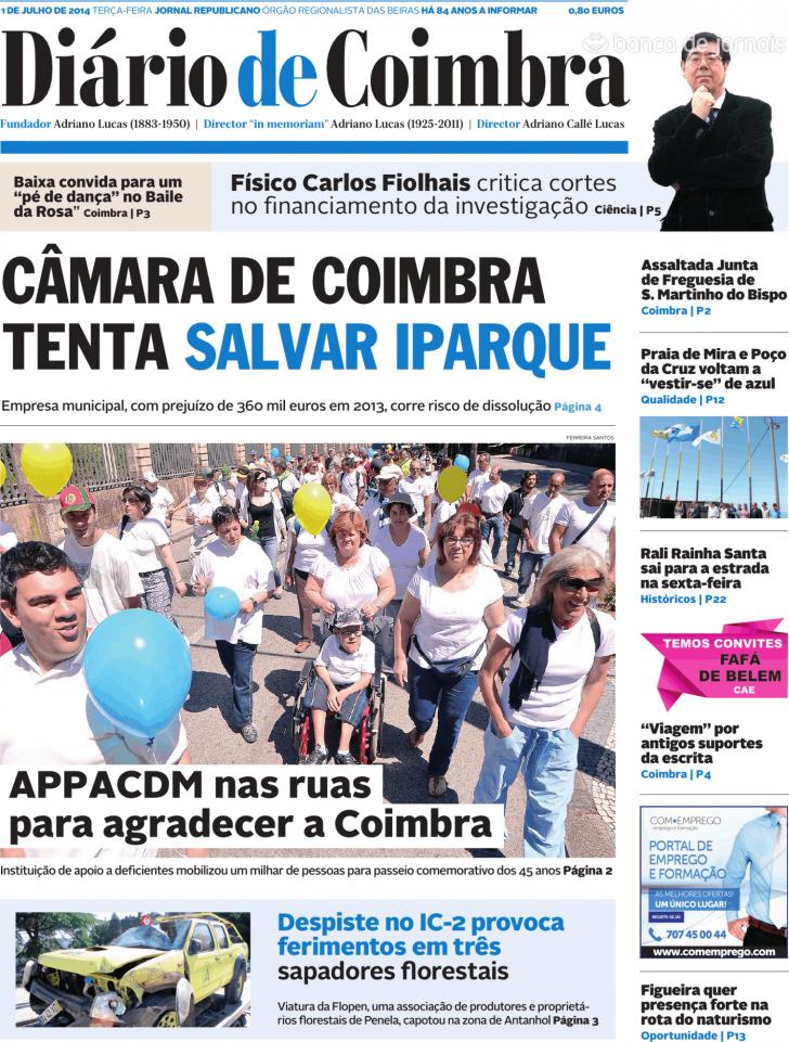 Capa Dirio de Coimbra - 2014-07-01