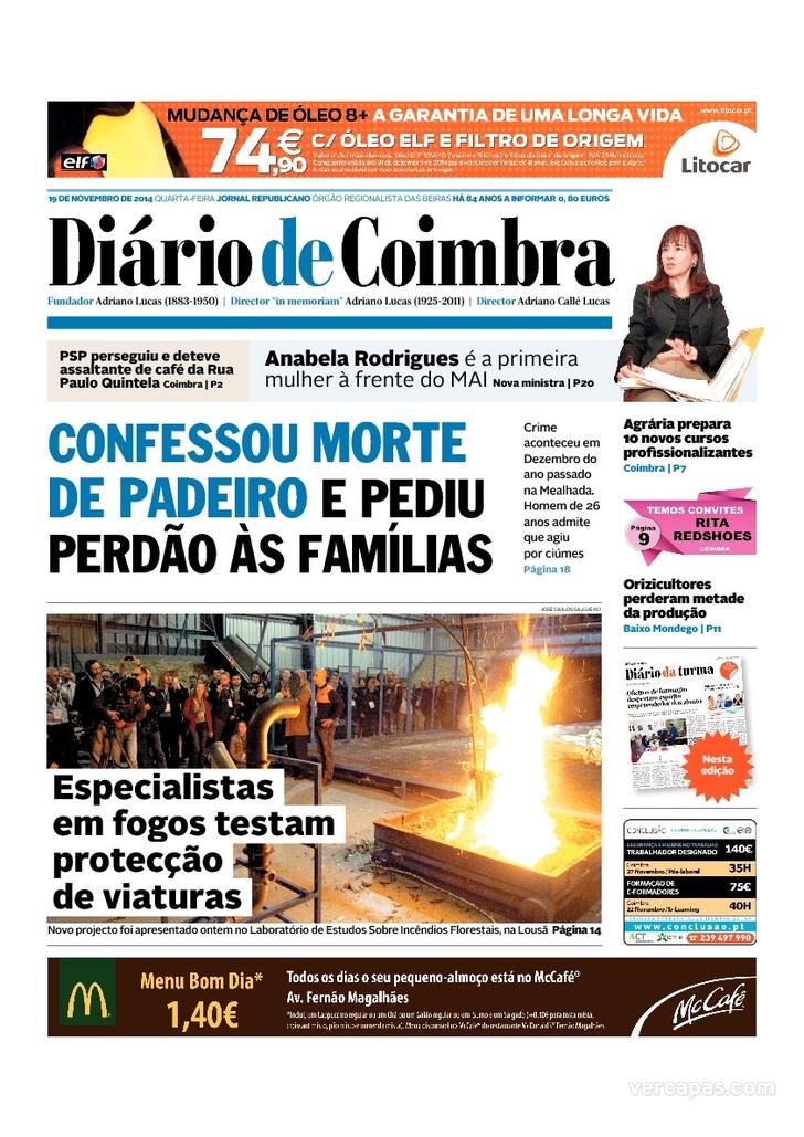 Capa Dirio de Coimbra - 2014-11-19