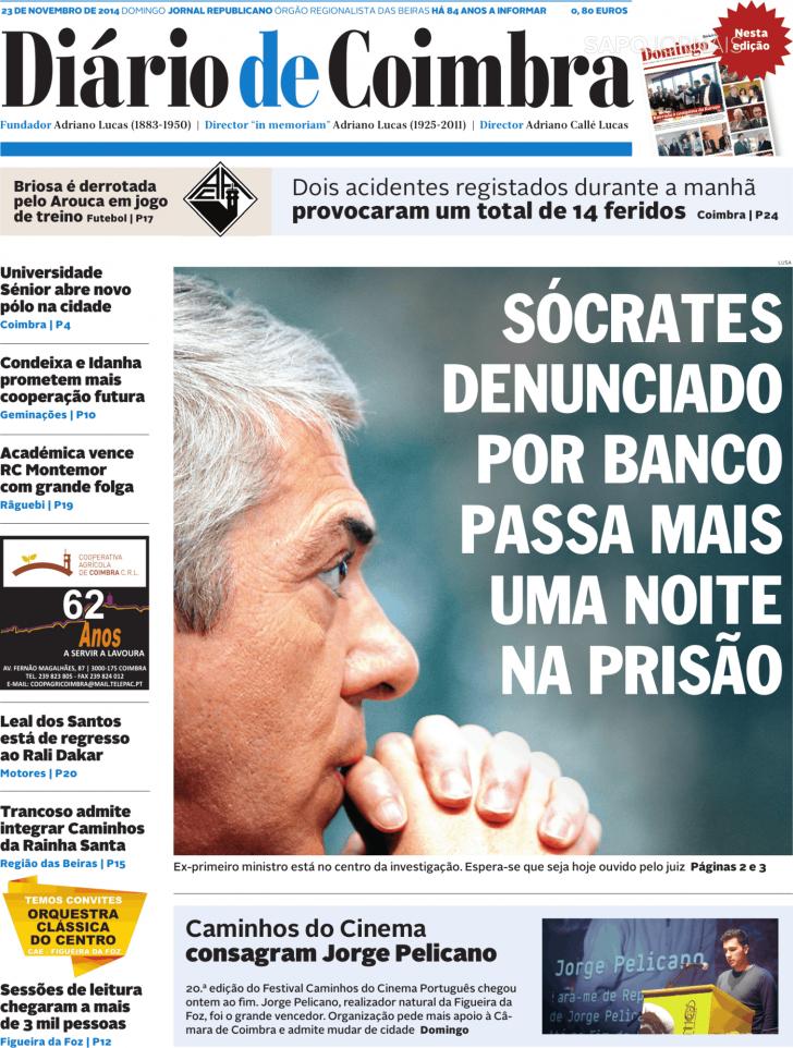 Capa Dirio de Coimbra - 2014-11-23