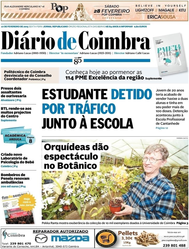 Capa Dirio de Coimbra - 2015-02-27