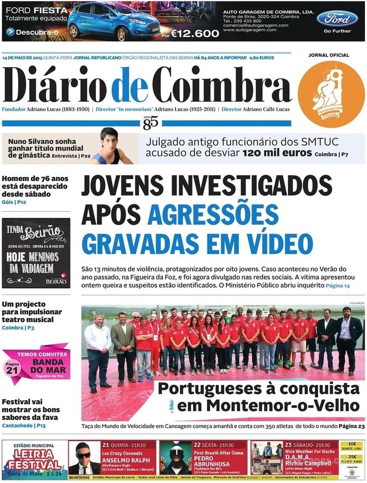 Capa Dirio de Coimbra - 2015-05-14