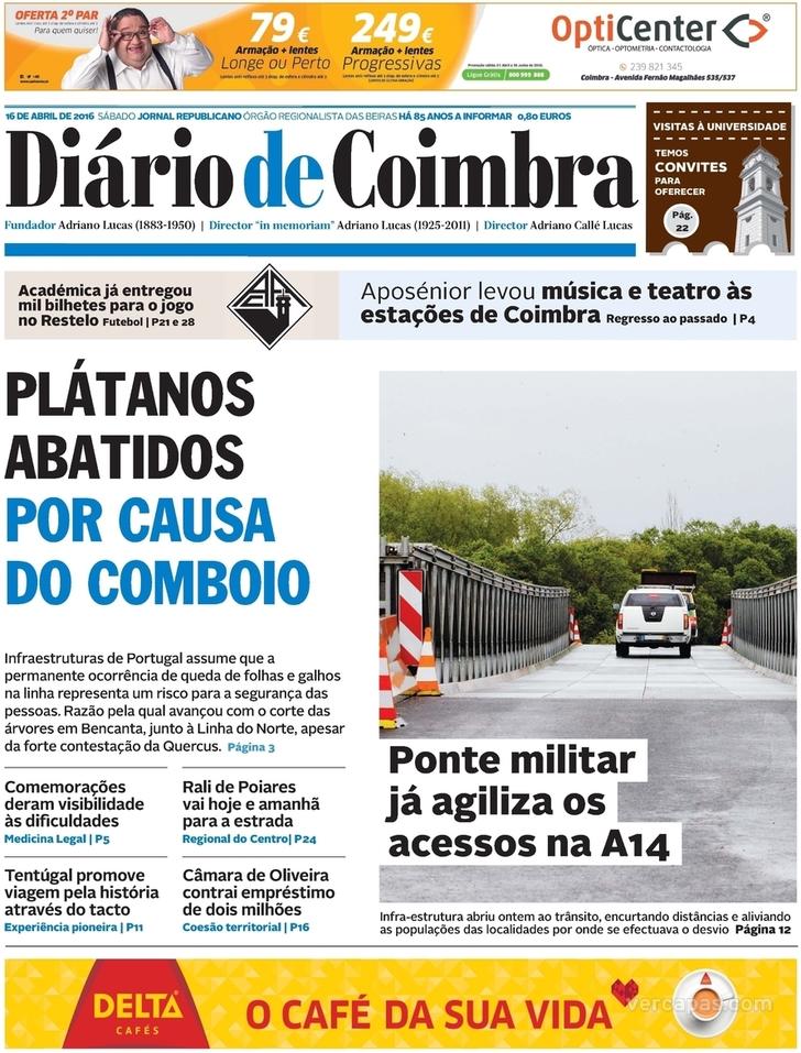 Capa Dirio de Coimbra - 2016-04-16