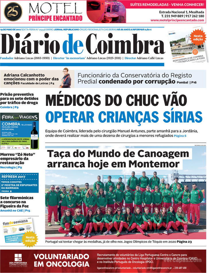 Capa Dirio de Coimbra - 2017-05-19
