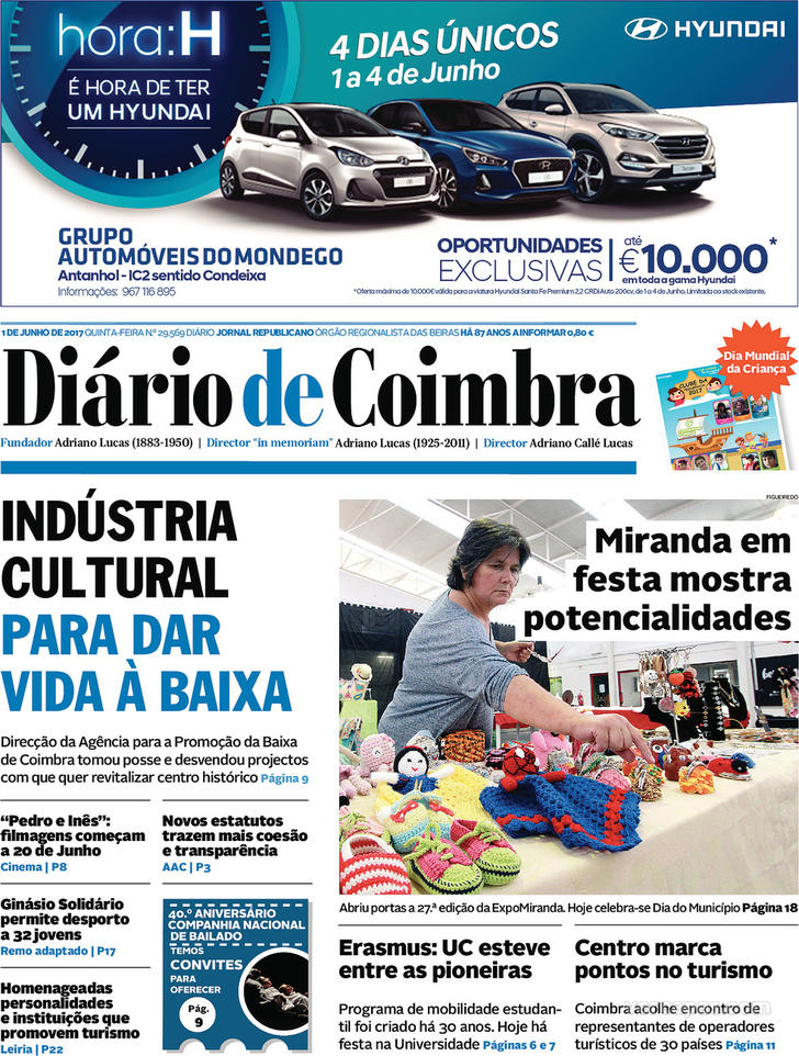 Capa Dirio de Coimbra - 2017-06-01