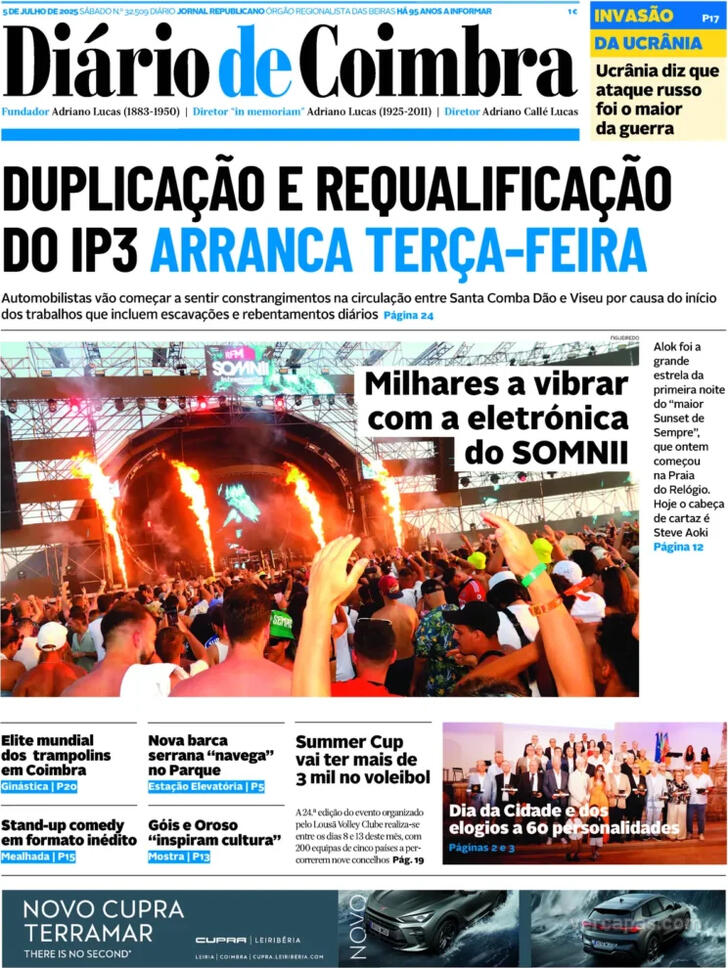 Capa Dirio de Coimbra - 2025-07-05