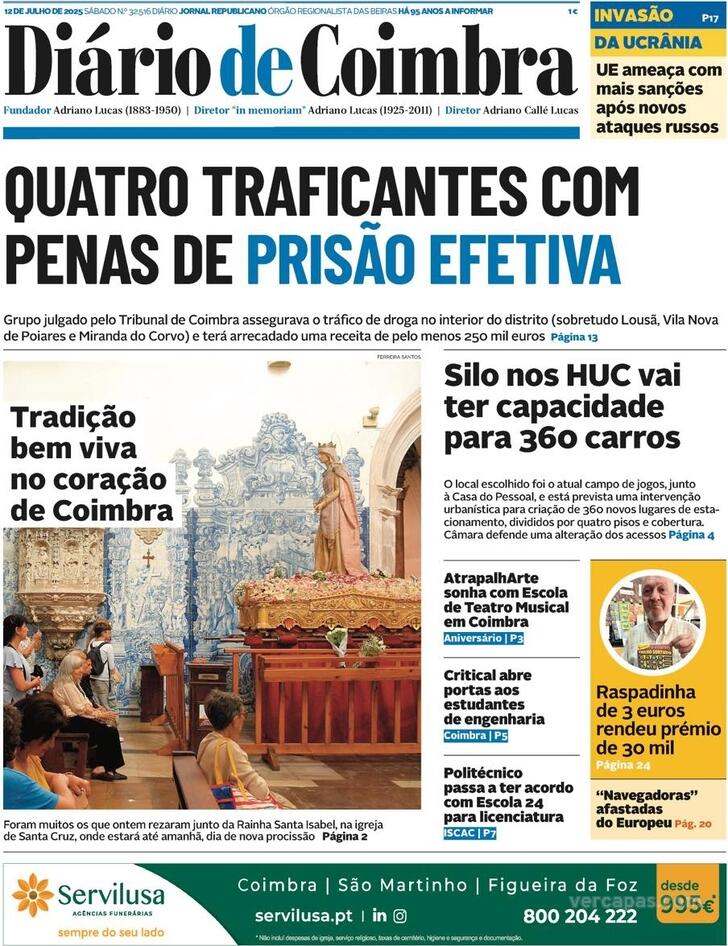 Capa Dirio de Coimbra - 2025-07-12