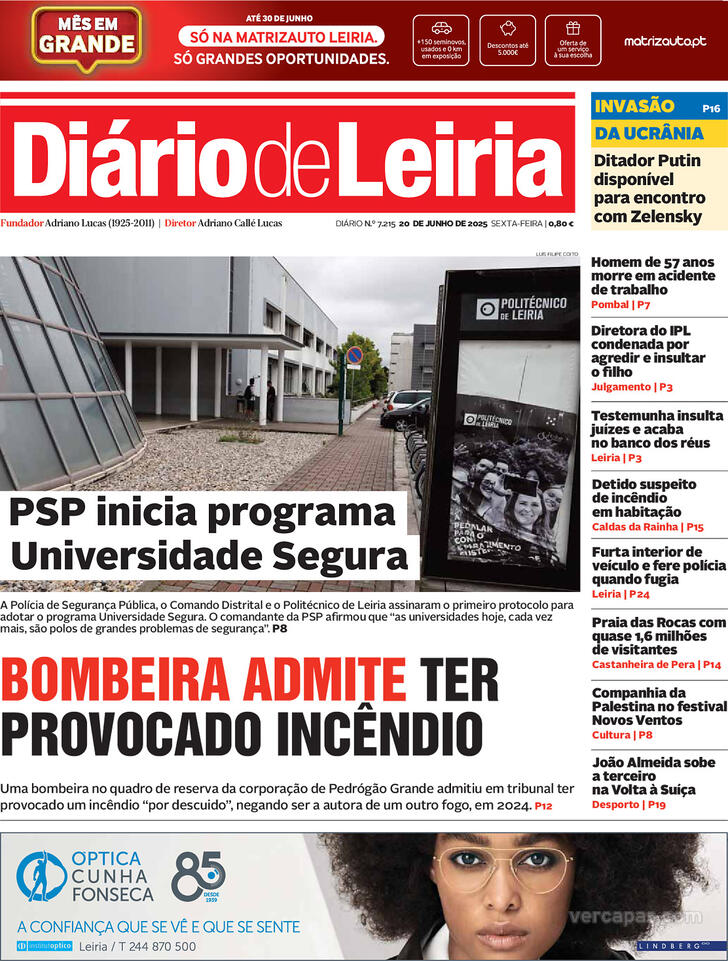 Capa Dirio de Leiria - 2025-06-20