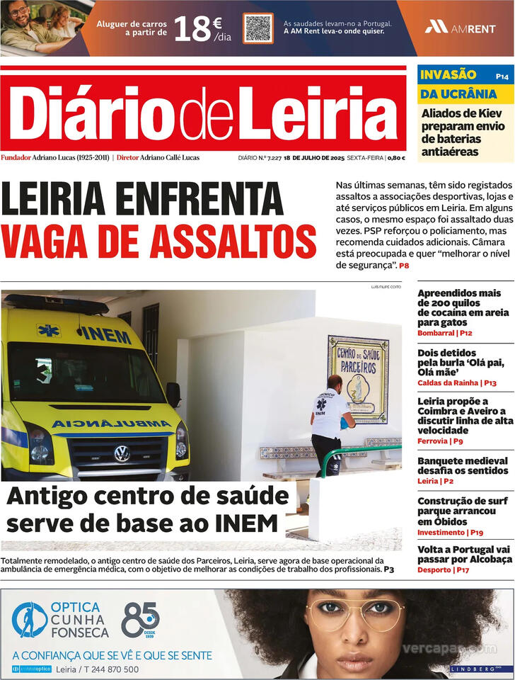 Capa Dirio de Leiria - 2025-07-18