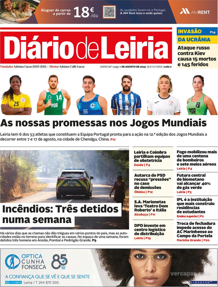 Capa Dirio de Leiria - 2025-08-01