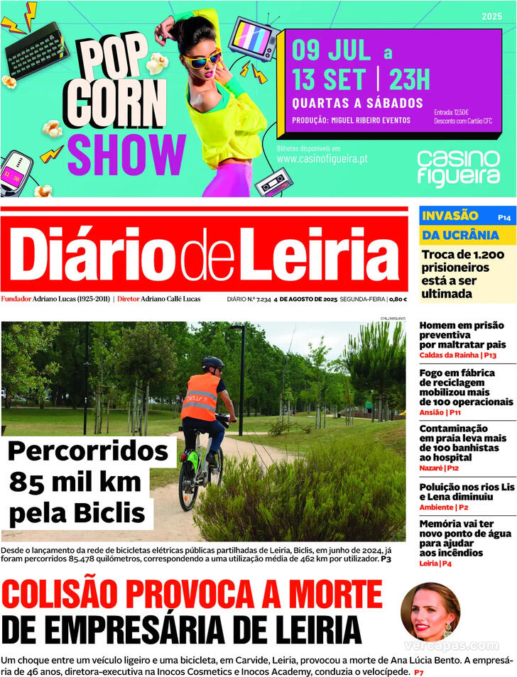 Capa Dirio de Leiria - 2025-08-04