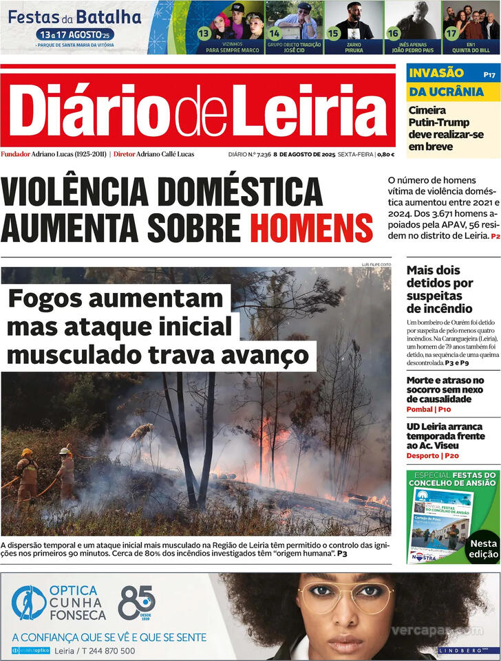 Capa Dirio de Leiria - 2025-08-08