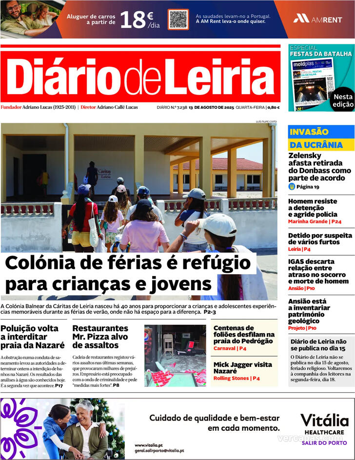 Capa Dirio de Leiria - 2025-08-13