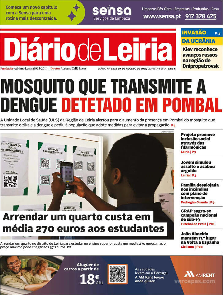 Capa Dirio de Leiria - 2025-08-27