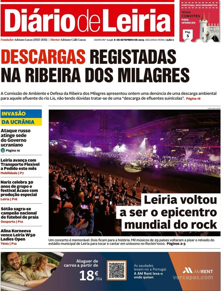 Capa Dirio de Leiria - 2025-09-08