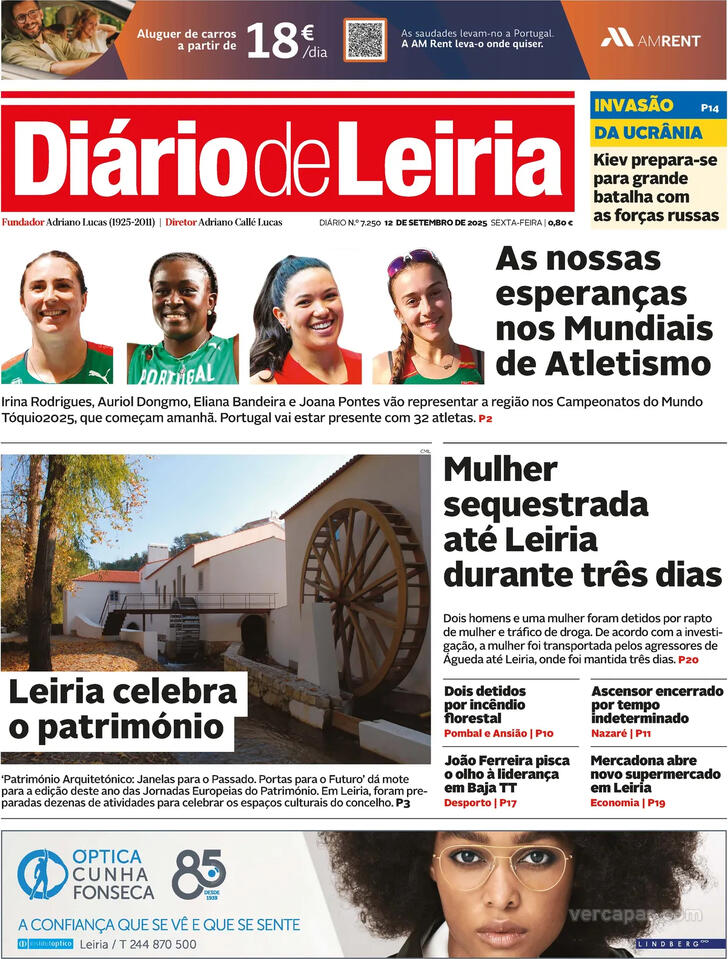 Capa Dirio de Leiria - 2025-09-12