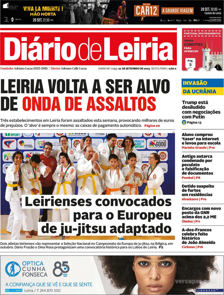 Capa Dirio de Leiria - 2025-09-19