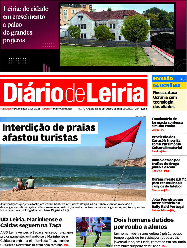 Capa Dirio de Leiria - 2025-09-22