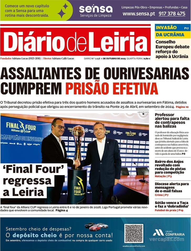 Capa Dirio de Leiria - 2025-10-01