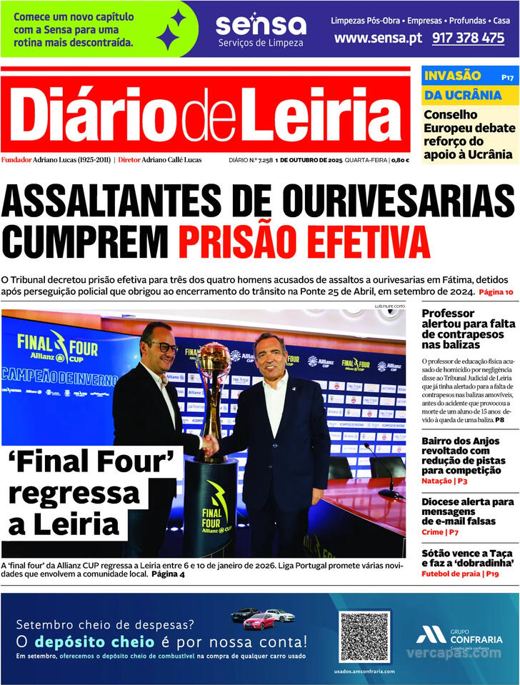 Capa Dirio de Leiria - 2025-10-02