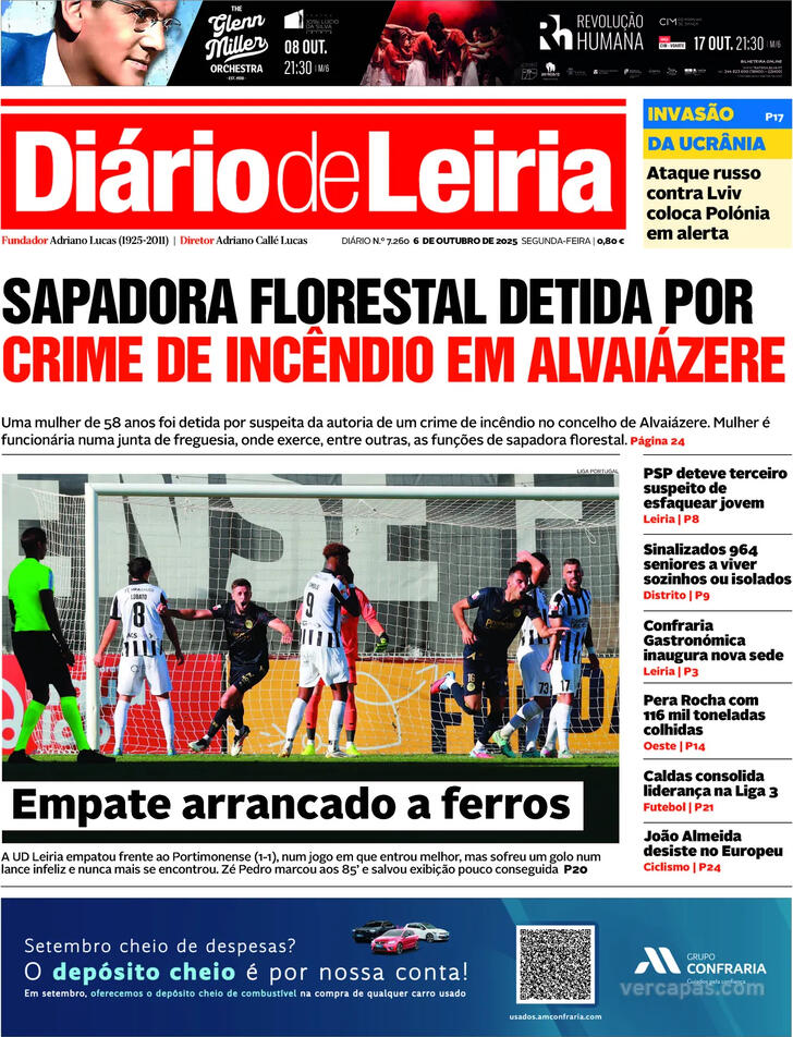 Capa Dirio de Leiria - 2025-10-06