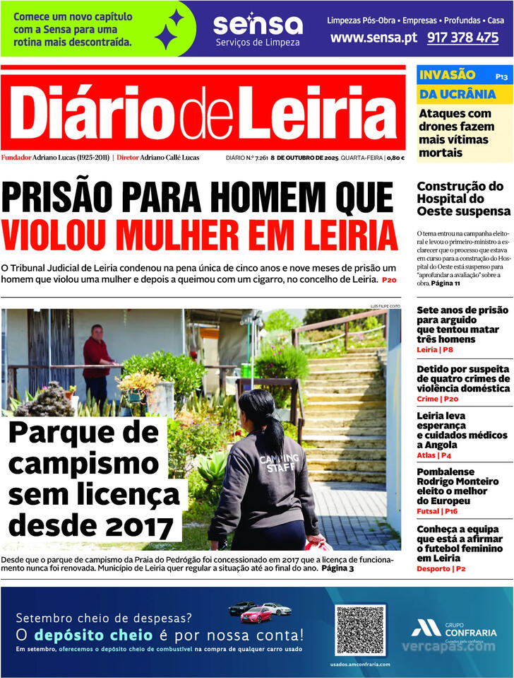 Capa Dirio de Leiria - 2025-10-08