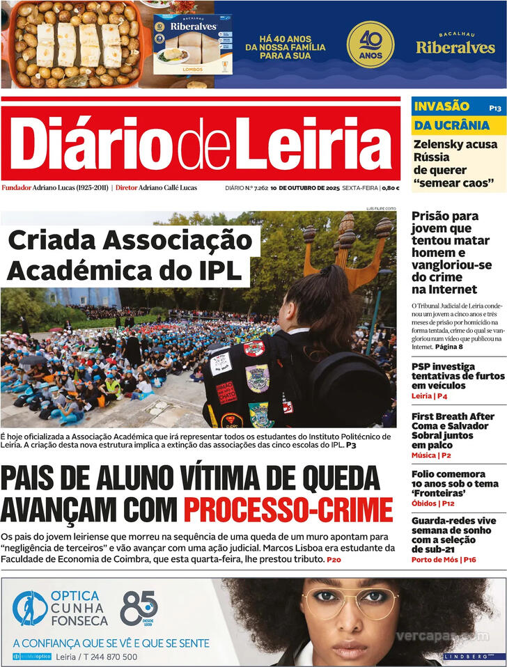 Capa Dirio de Leiria - 2025-10-10