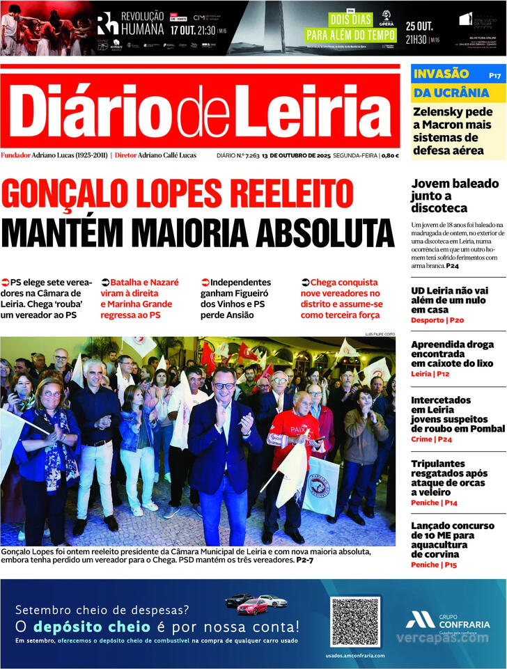 Capa Dirio de Leiria - 2025-10-13